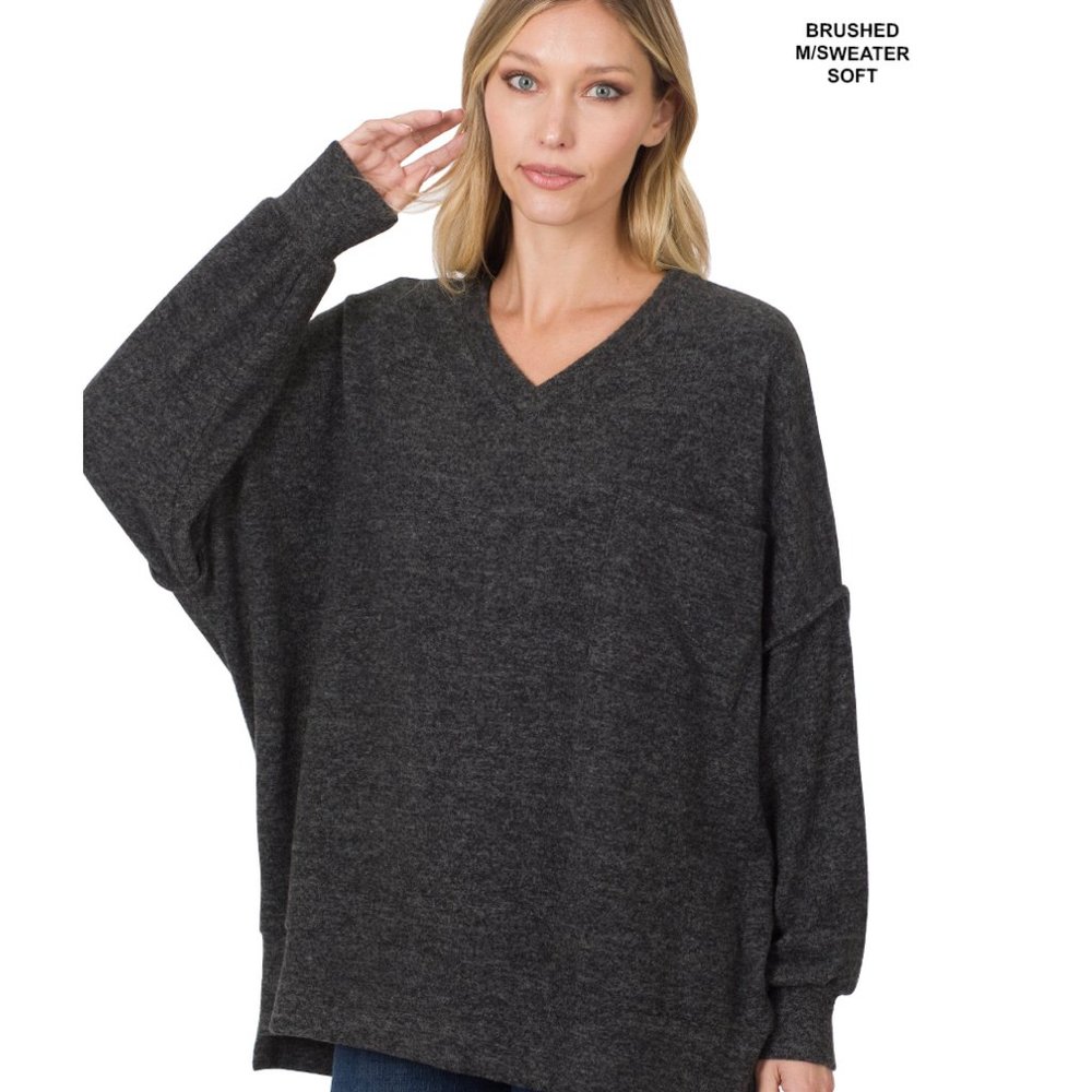 Cozy By The Fire Sweater in Mocha - Picture 3 of 5